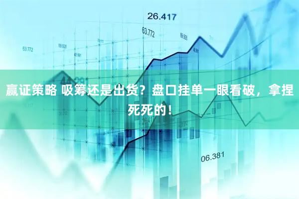 赢证策略 吸筹还是出货？盘口挂单一眼看破，拿捏死死的！